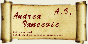 Andrea Vančević vizit kartica